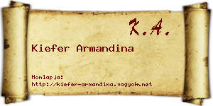Kiefer Armandina névjegykártya